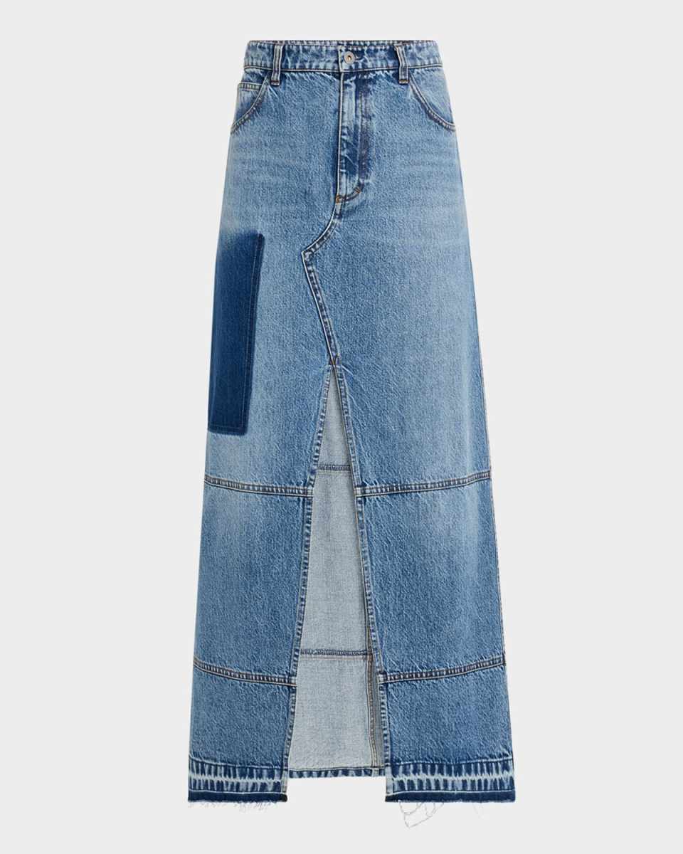 Treatment Denim Midi Skirt
